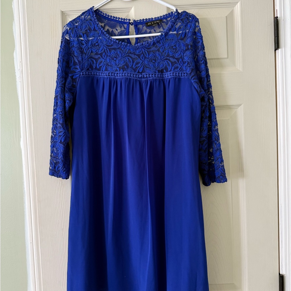 As U Wish Blue Lace Dress
